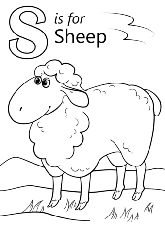 Letter S Is For Sheep Coloring Page